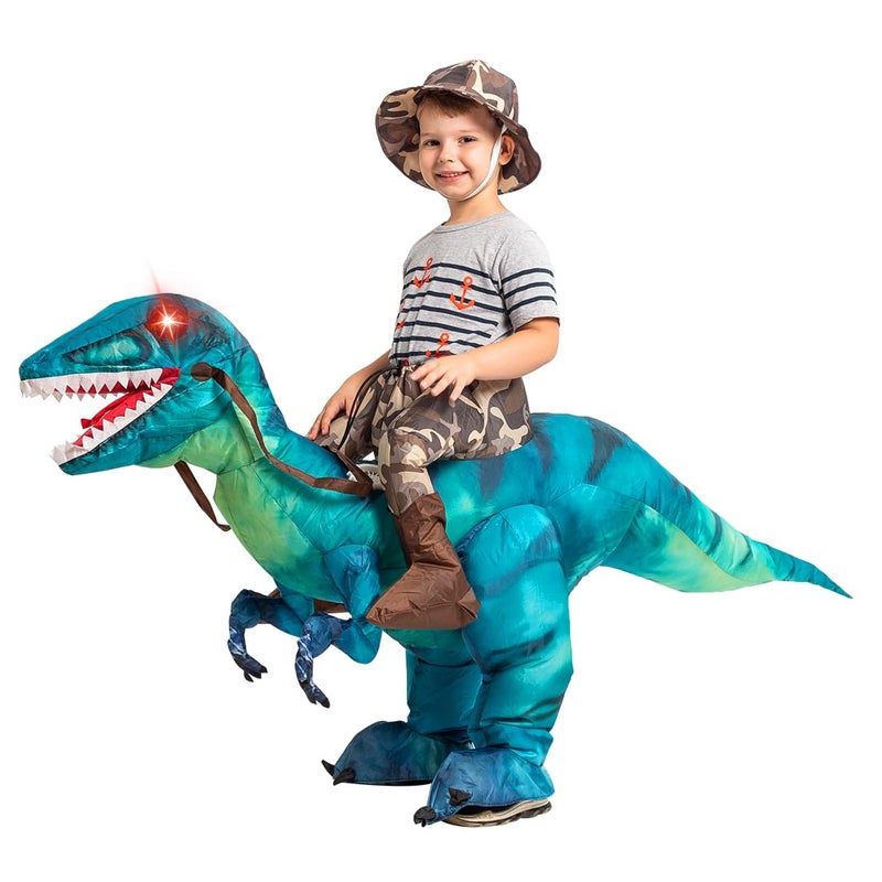 GOOSH Inflatable Dinosaur Costume for Kids Riding T Rex Funny Blow up Boys Girls Costume for Halloween Fancy Dress Party Cosplay - Image 1